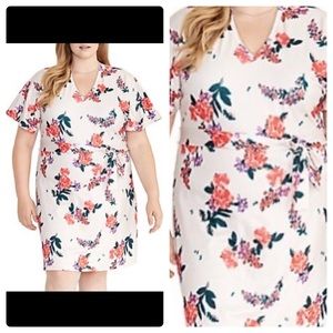 RACHEL Roy Plus Size Andrea Floral V Neck Dress